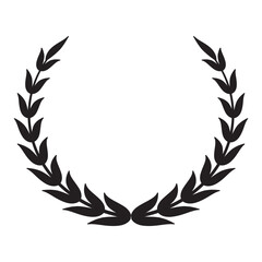 Fototapeta na wymiar Laurel wreath. Laurel leaf crest sign. Roman wreath best movie nomination. Film festival award border.