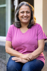 Portrait of a happy Senior woman in summer 