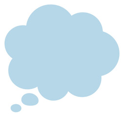 もやもやした雲の様なシンプルな吹き出しの青いベクターイラスト