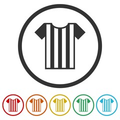 Football or soccer jerseys icon. Set icons in color circle buttons