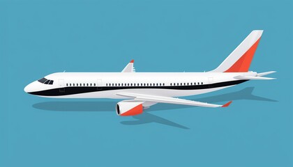 Modern Flat Style Vector Illustration of Airplane Views