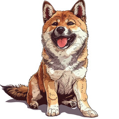 Shiba inu dog. Vector illustration of shiba inu dog.