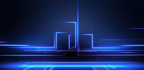 Futuristic technology abstract background with a glowing neon outline, circuit background, tech background flat