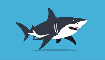 Obraz premium Shark Mascot: A Modern Flat Style Vector Illustration