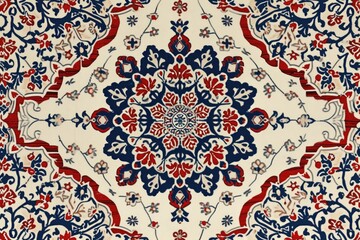 artwork featuring a detailed pattern often found in Islamic ceramic tiles.