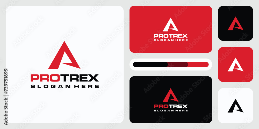 Poster abstract sharp triangle shape initial letter a vector logo design.
