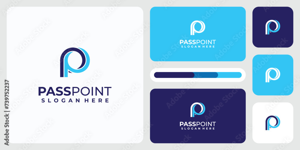 Poster vector logo design of letter p o initials in abstract related circle shape.