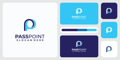 Vector logo design of letter P O initials in abstract related circle shape.