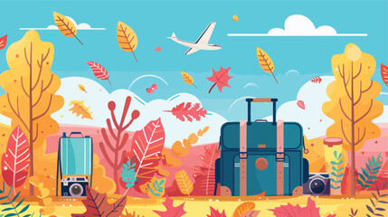 Autumn vacation vector illustration.