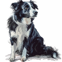 Border Collie dog isolated on a white background. Vector illustration.