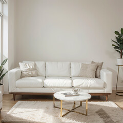 modern living room interior design with white sofa