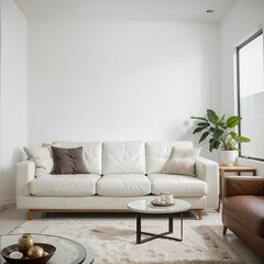 modern living room interior design with white sofa
