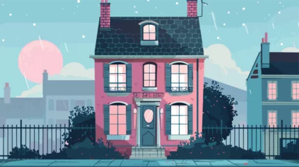 Fototapeten Cute house in flat style vector illustration. © Nobel