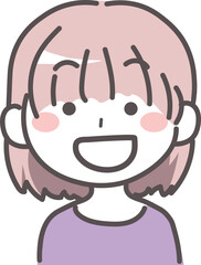 笑顔で喜ぶ若い女性のイラスト 1