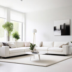 modern living room interior design with white sofa 