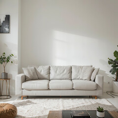 modern living room interior design with white sofa 
