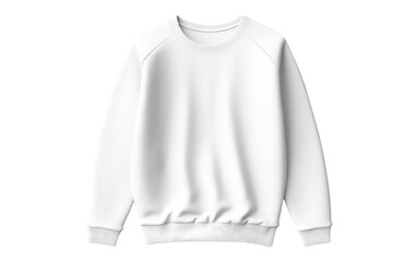 A plain white sweatshirt. on a White or Clear Surface PNG Transparent Background.