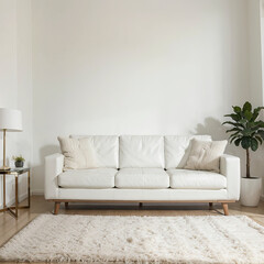 modern living room interior design with white sofa