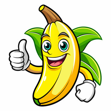 Proud Banana Giving a Thumbs Up mascot logo
