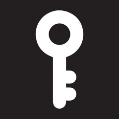 Key icon vector. Key logo design. Key vector icon illustration isolated on black background