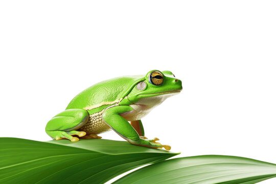 Frog on a Leaf Image Isolated On Transparent Background