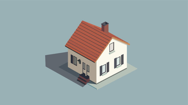 Flat design vector image of small house