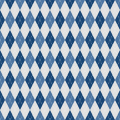 Navy blue argyle pattern. Argyle vector pattern. Argyle pattern. Seamless geometric pattern for clothing, wrapping paper, backdrop, background, gift card, sweater.