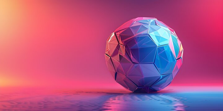 Digitally created soccer ball in three dimensions for graphic design blurred backgroundcopy space solid background. Concept Graphic Design, Digital Art, Soccer Ball, 3D Rendering, Copy Space
