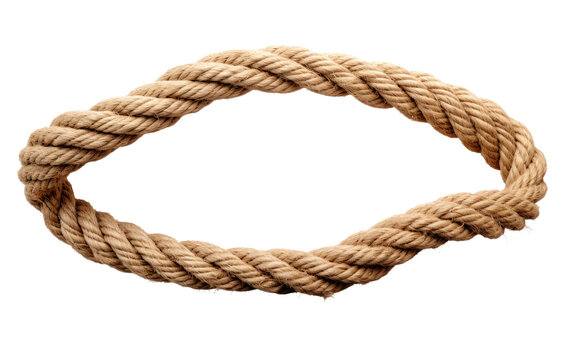 A detailed close up image showing the texture and pattern of a rope. on a White or Clear Surface PNG Transparent Background.