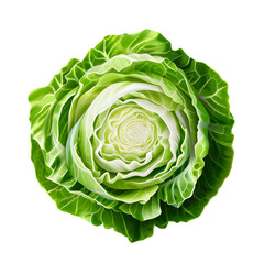 Obraz premium green cabbage slices isolated on transparent background,transparency 