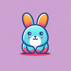 Obraz na płótnie Canvas flat vector logo of a rabbit ,Bunny rabbit toy isolated on a white background