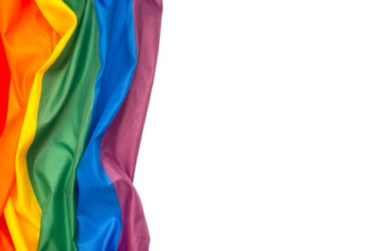 Part of the rainbow flag or LGBTQ flag is on a transparent background.