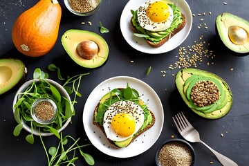 Avocado toast for breakfast or lunch with rye toast