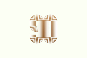 Obraz premium Number 90 Logo. Monogram Number 90 logo multi line style. usable for business logos and anniversary. flat design logo template. vector illustration