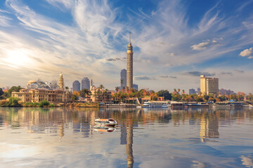 Cairo downtown on the Nile, Egypt - obrazy, fototapety, plakaty