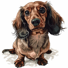 Dachshund dog. Vector illustration isolated on white background.