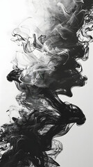 black smoke on a white background