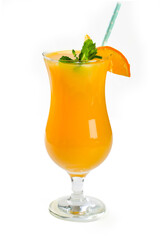 Orange mint drink in a glass