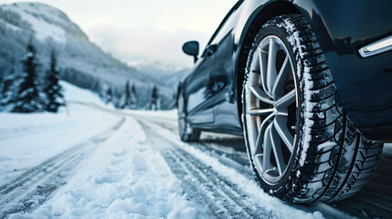 Fototapeta na wymiar Luxury winter sports car
