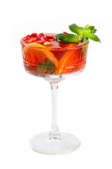 Strawberry lemon drink in a glass