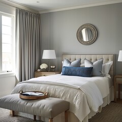 Luxury bedroom interior design in classic style