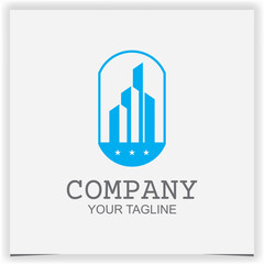 circle city buildings logo template design