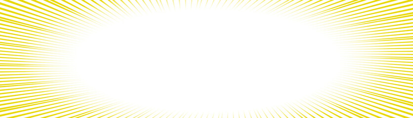 チラシやバナーに使える横長の集中線　黄