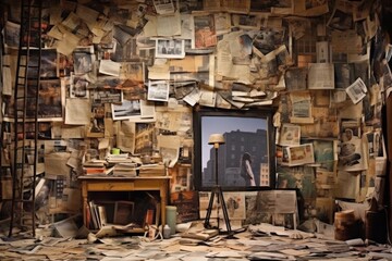A Photography Backdrop Made From Newspaper