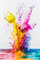 Powerful fluid and colourful holi paint explosion