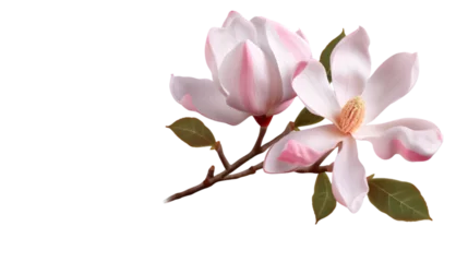 Foto op Canvas one magnolia flower, png file of isolated cutout object on transparent background © Pretty Panda