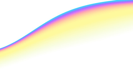 Blurred transparent gradient background. Elegant rainbow colours wavy line on Transparent png overlay background