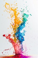 Powerful fluid and colourful holi paint explosion
