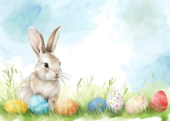 Easter Bunny Painting, Sitting in the Grass