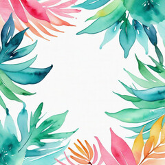 Fototapeta premium Hand-painted watercolor frame with space for text